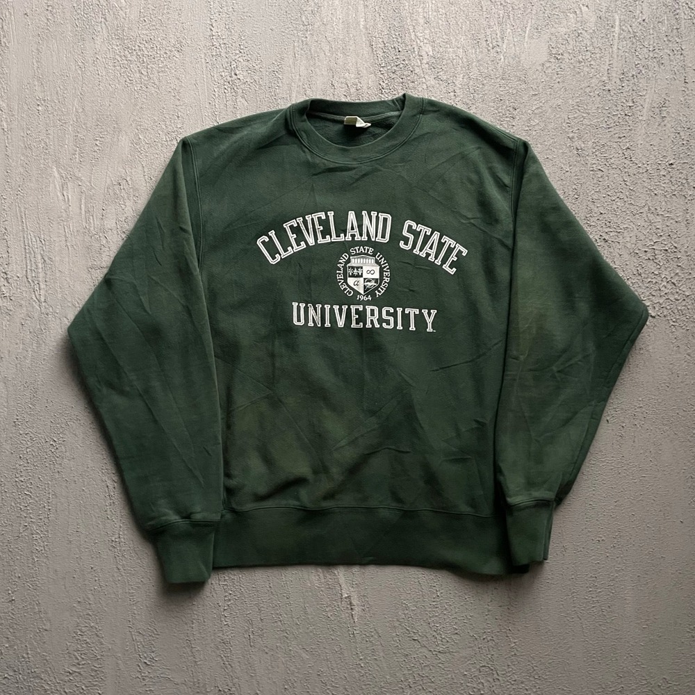 Champion Cleveland State University Sweatshirt Mens Large Green‎ 2000s